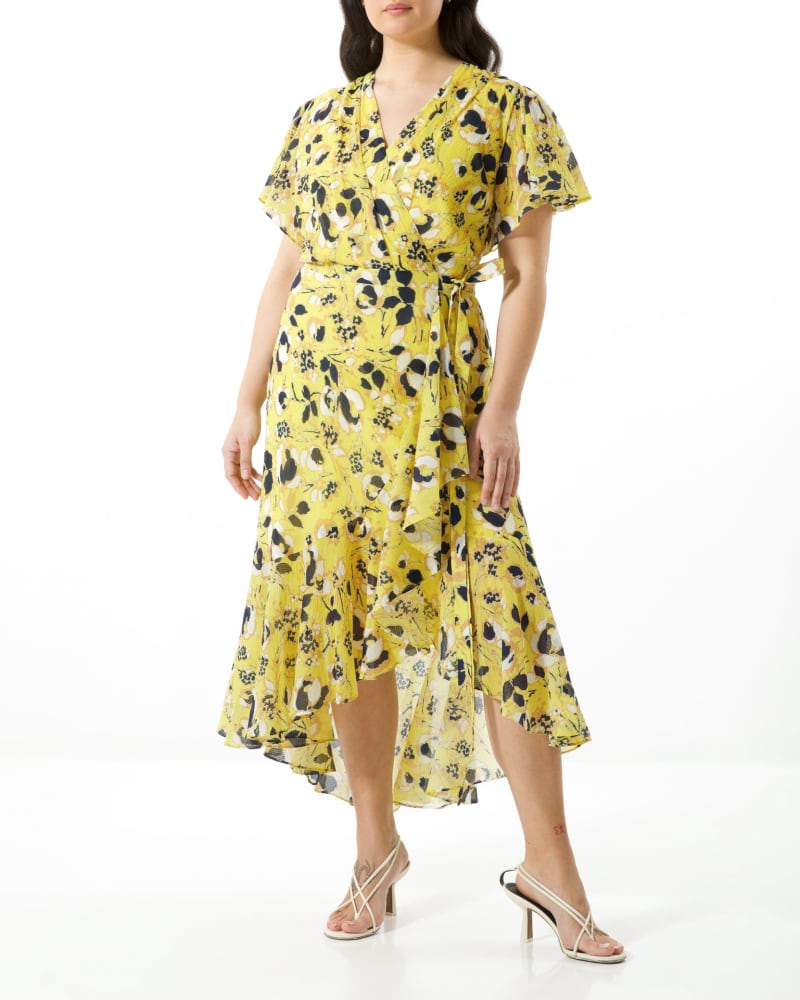 Front of a model wearing a size 14 Brianna Dress in DAFFODIL MULTI by Tanya Taylor. | dia_product_style_image_id:283239
